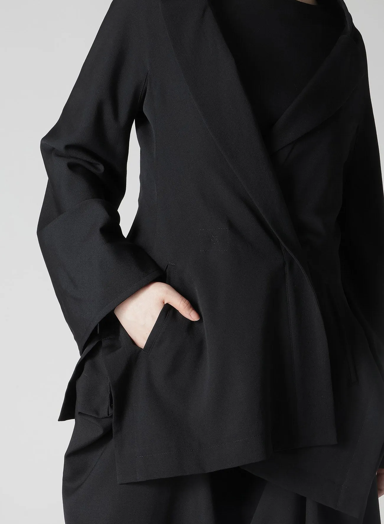 WOOL GABARDINE SLIT JACKET