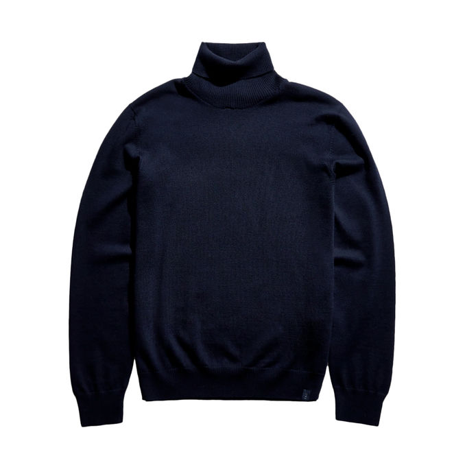 WOOL TURTLENECK Man Blue Navy