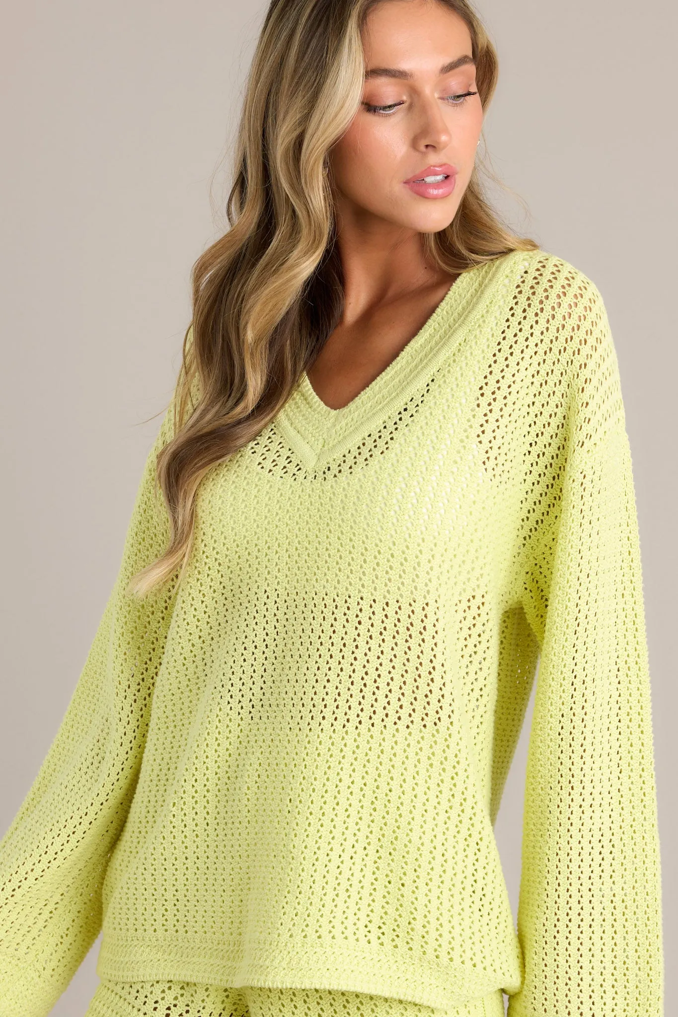 Z Supply Kiami Crochet Limeade Sweater