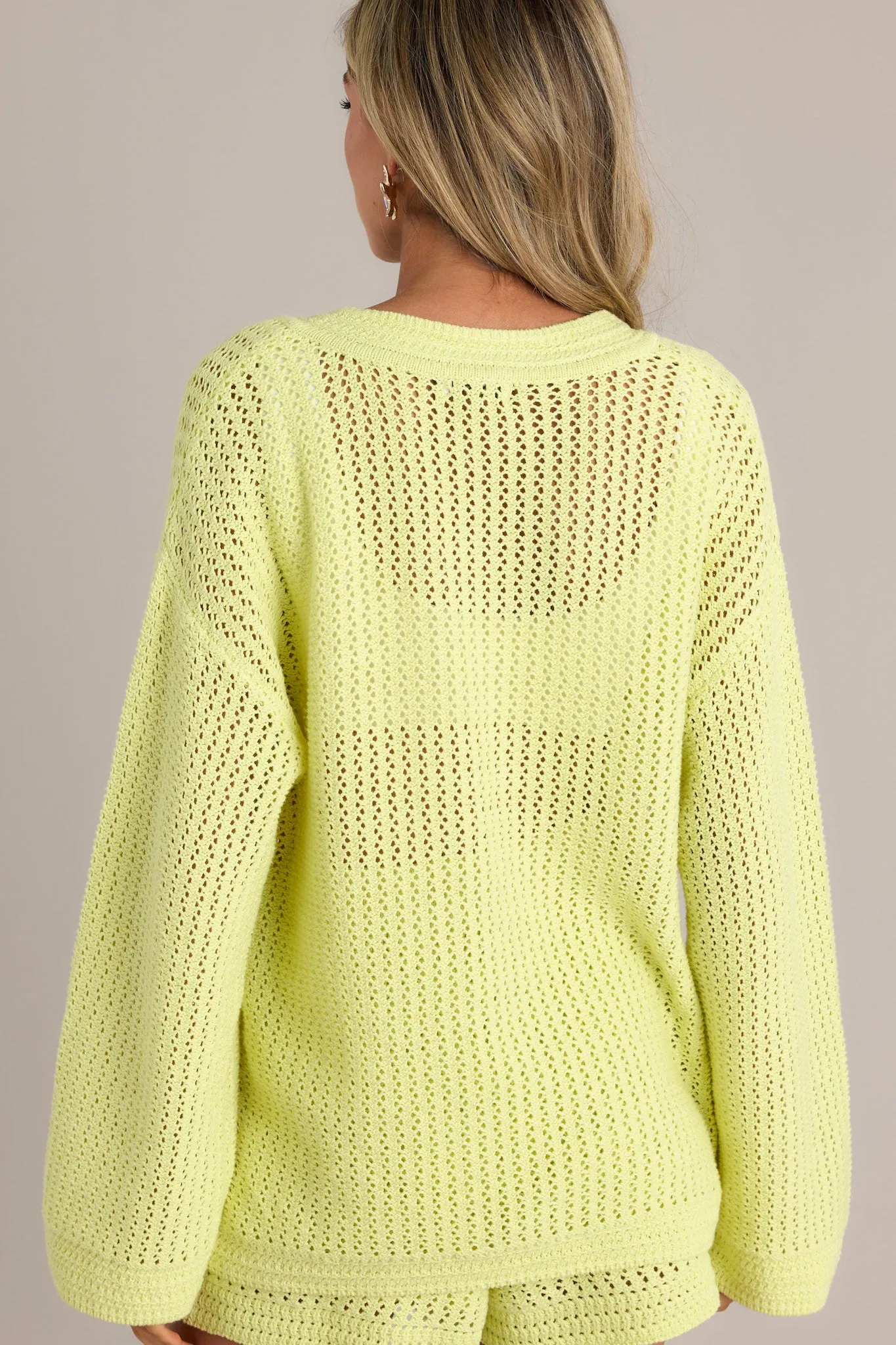 Z Supply Kiami Crochet Limeade Sweater