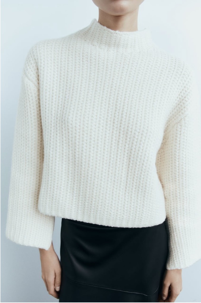 ZARA  |TEXTURED KNIT SWEATER