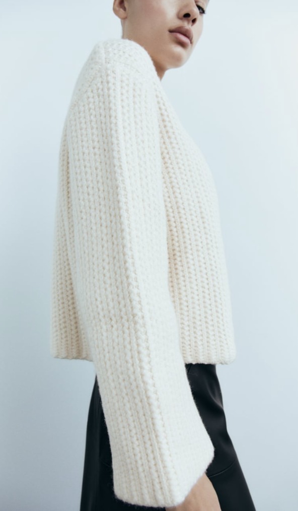 ZARA  |TEXTURED KNIT SWEATER