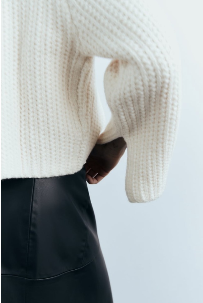 ZARA  |TEXTURED KNIT SWEATER